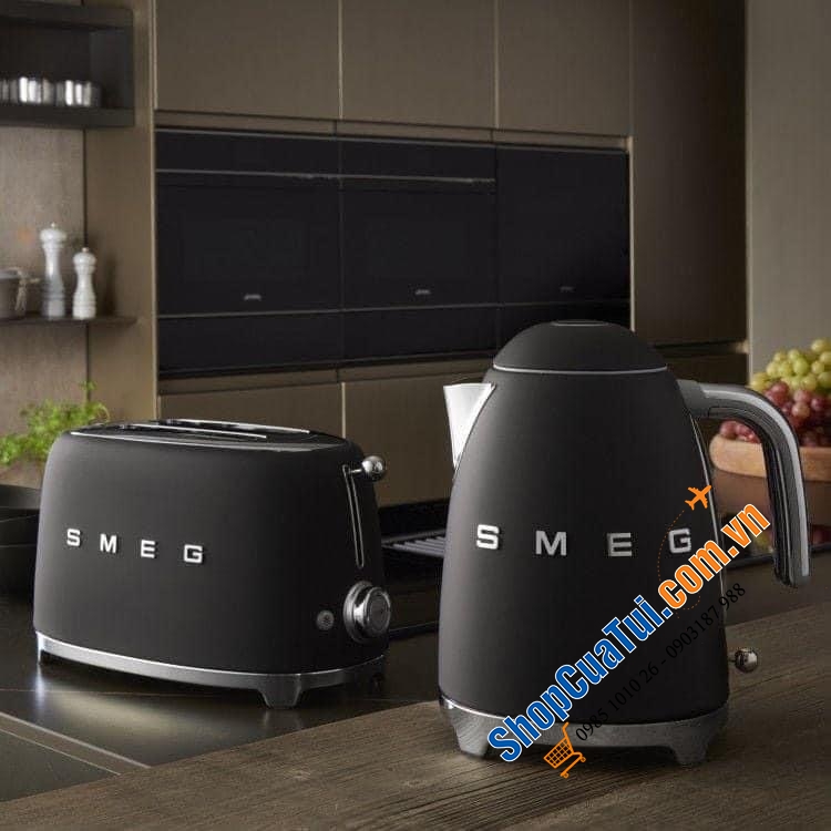 Máy nướng bánh mỳ SMEG và Ấm siêu tốc SMEG limited phiên bản giới hạn màu đen màu đồng