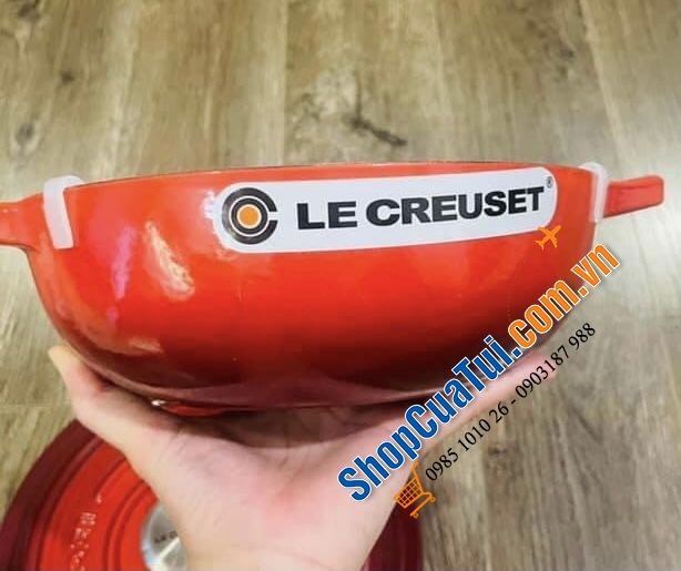 Nồi chảo Le Creuset Stew pot 22 cm màu đỏ Cao 10.5cm Dung tích 2.2l