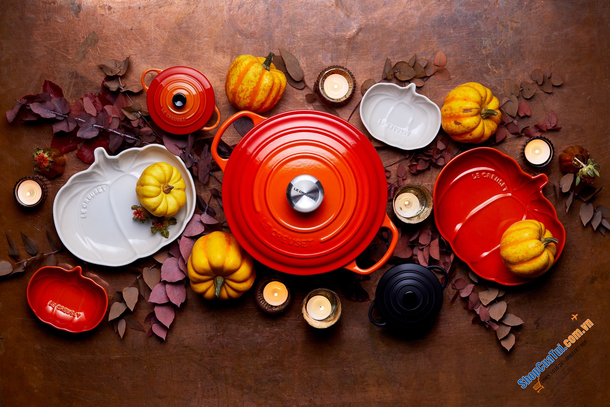 Nồi chảo Le Creuset Stew pot 22 cm màu đỏ Cao 10.5cm Dung tích 2.2l