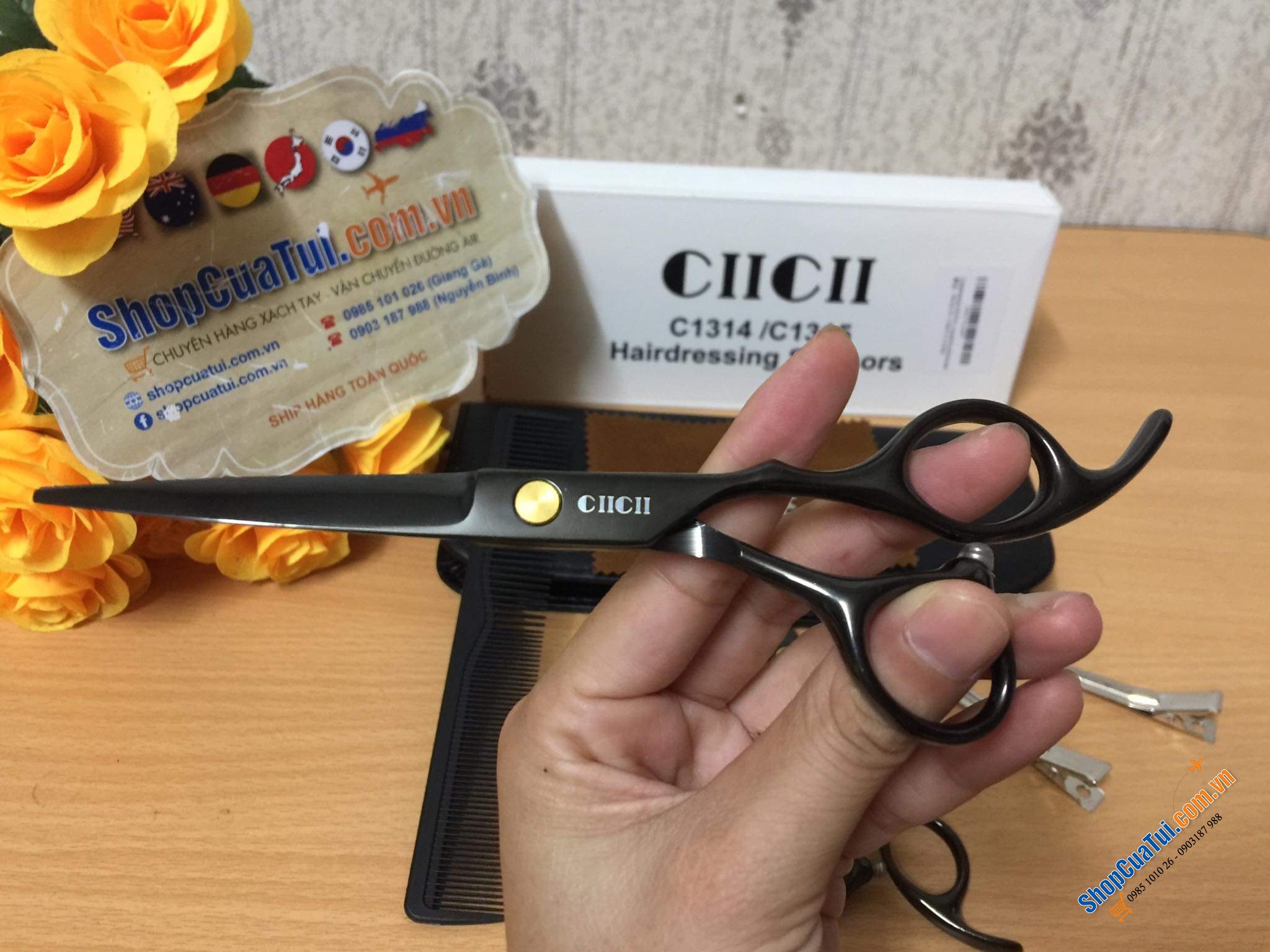 TRỌN BỘ KÉO CẮT TÓC KÈM LƯỢC CIICII.