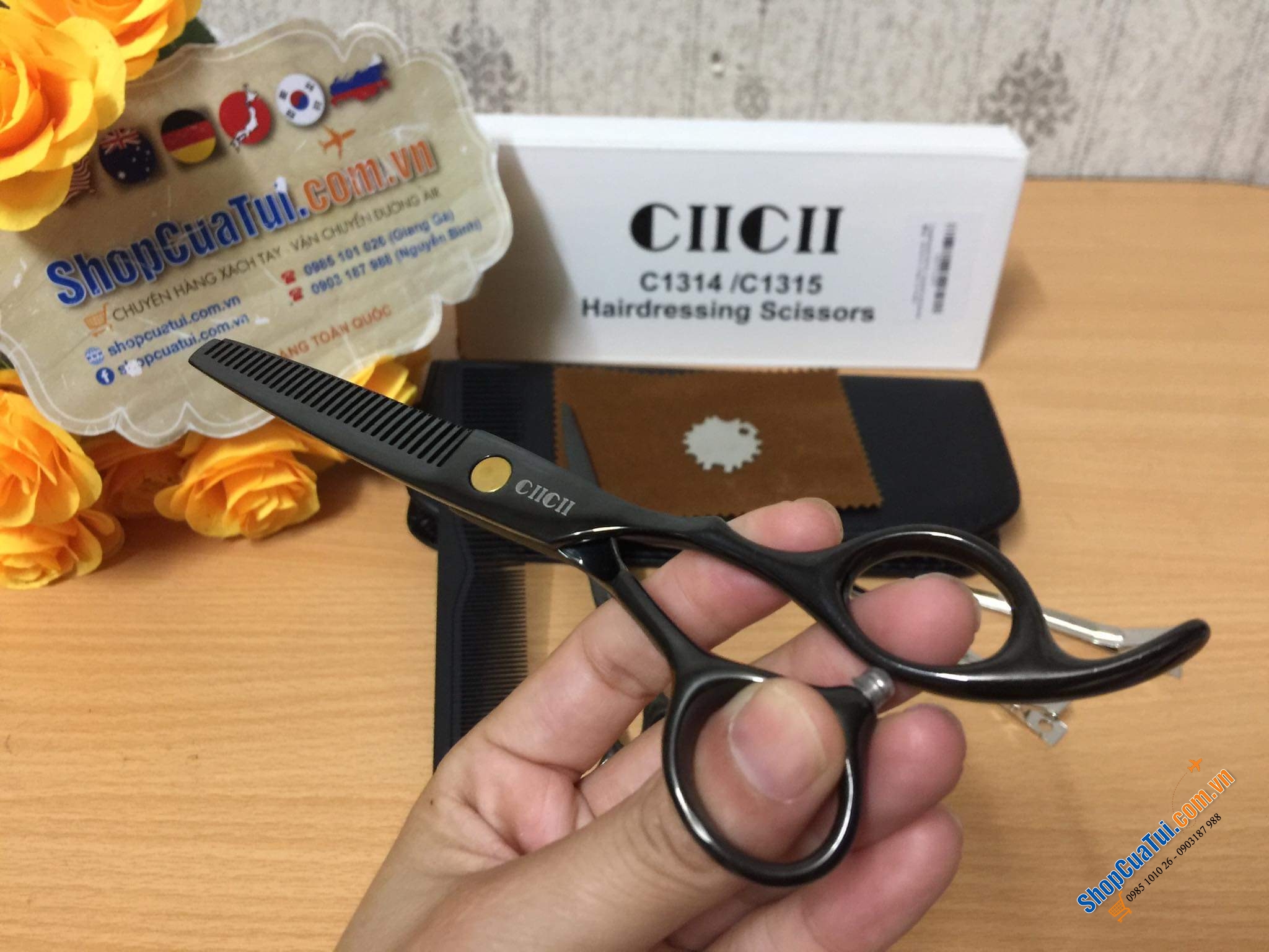 TRỌN BỘ KÉO CẮT TÓC KÈM LƯỢC CIICII.