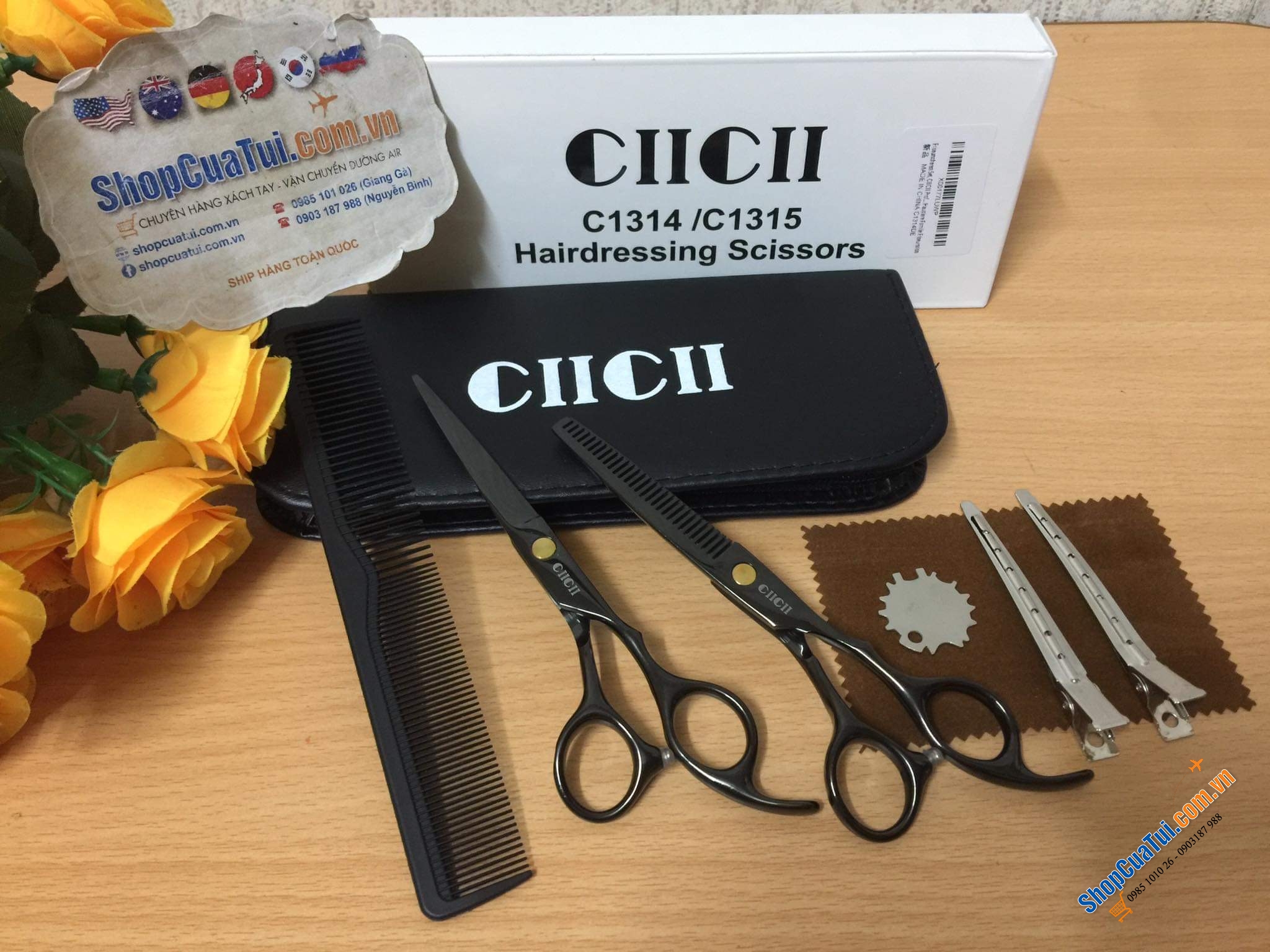 TRỌN BỘ KÉO CẮT TÓC KÈM LƯỢC CIICII.