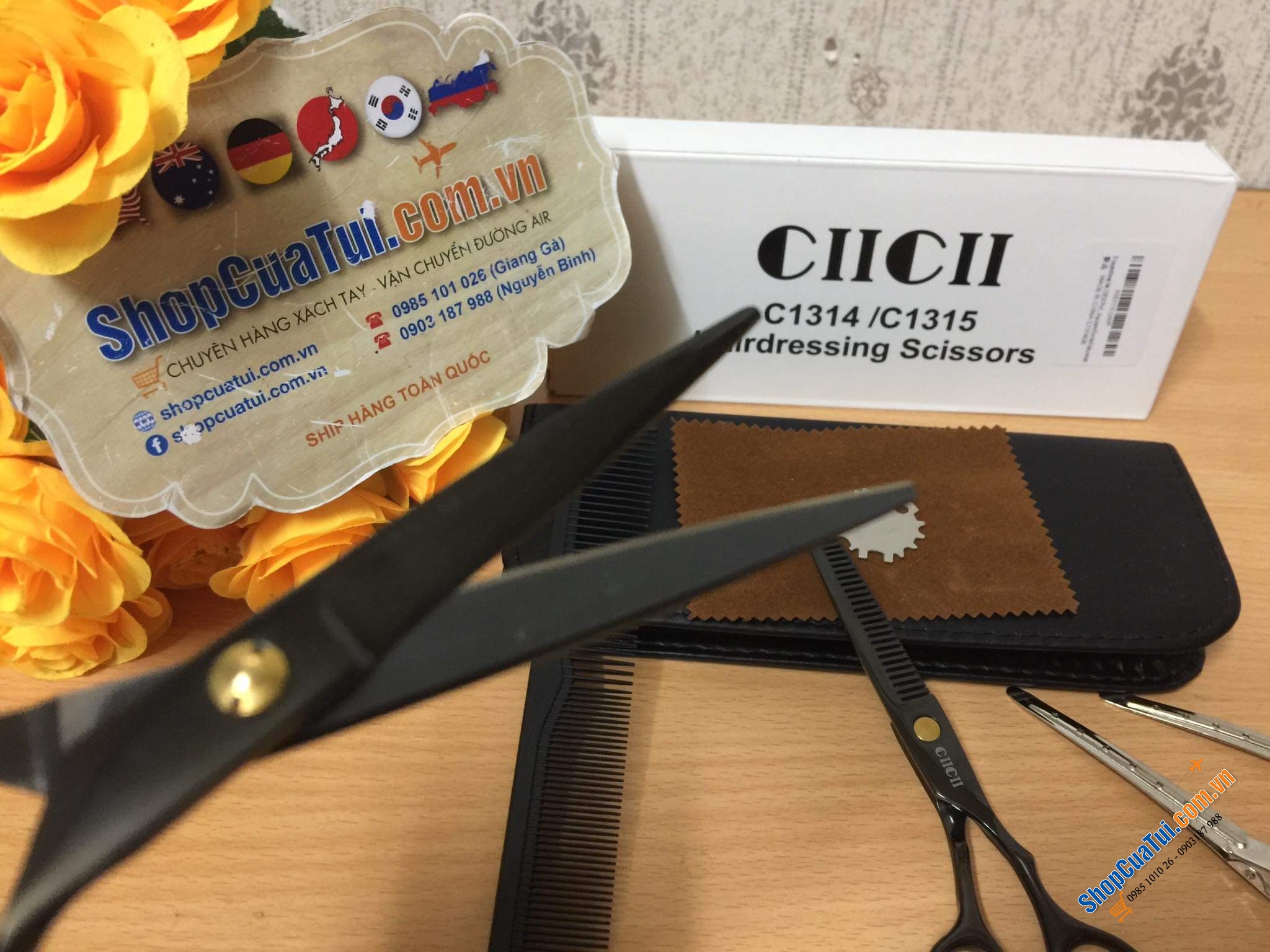 TRỌN BỘ KÉO CẮT TÓC KÈM LƯỢC CIICII.
