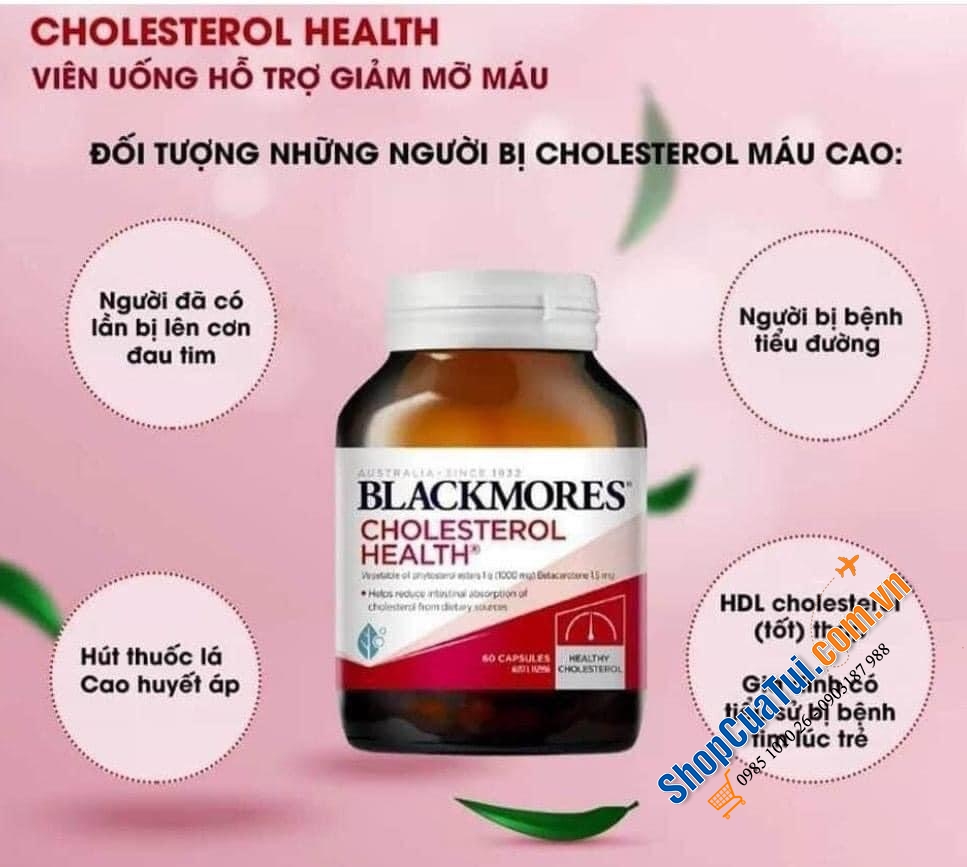 Viên uống giảm mỡ máu, tốt cho tim mạch Blackmores Cholesterol Health 60 Capsules