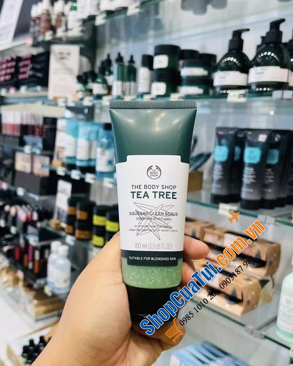 Tẩy da chết - Tẩy Tế Bào Chết Chiết Xuất Tràm The Body Shop Tea Tree Squeaky-Clean Scrub 100ml.
