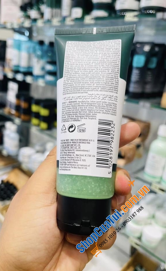 Tẩy da chết - Tẩy Tế Bào Chết Chiết Xuất Tràm The Body Shop Tea Tree Squeaky-Clean Scrub 100ml.