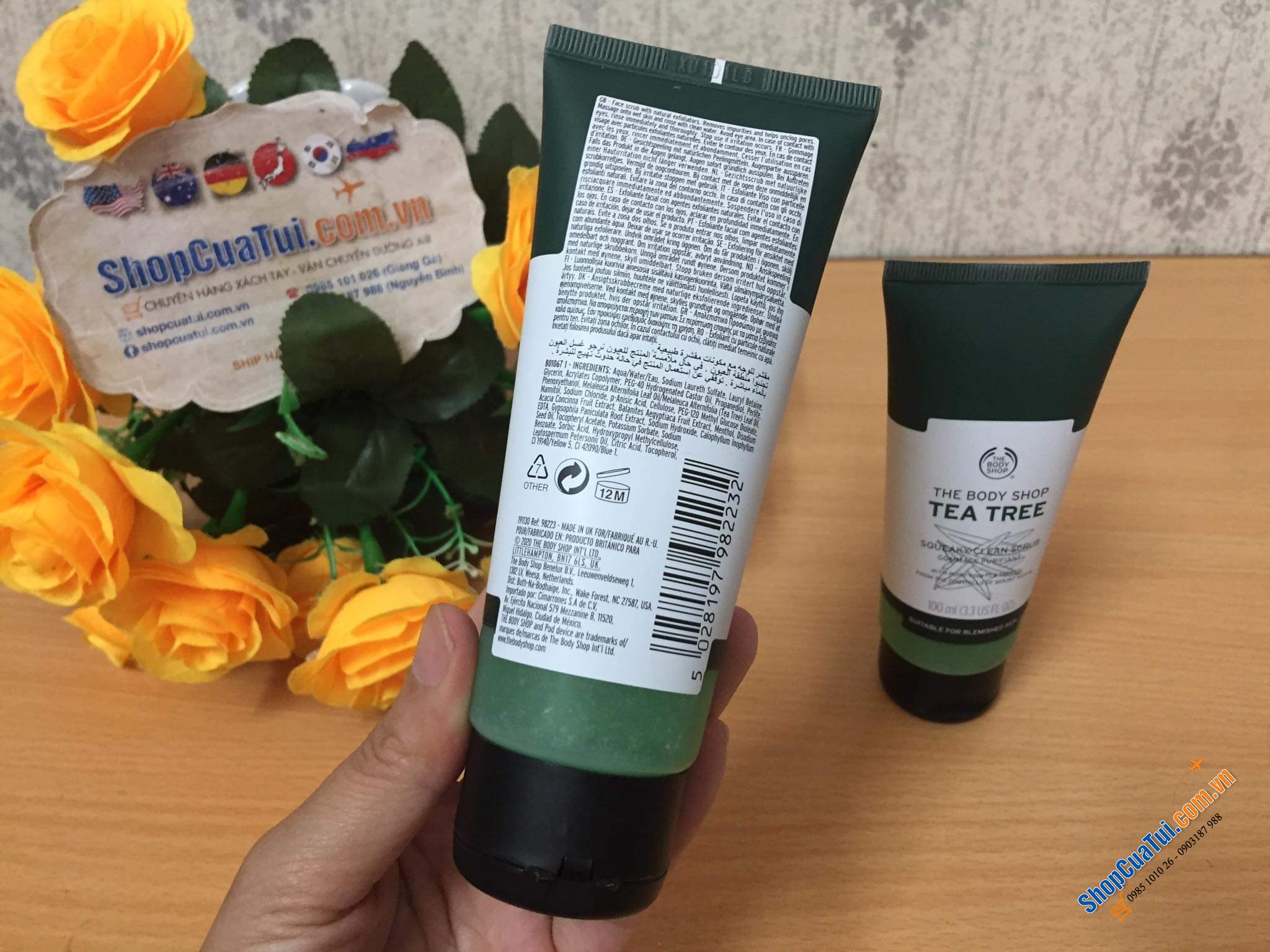 Tẩy da chết - Tẩy Tế Bào Chết Chiết Xuất Tràm The Body Shop Tea Tree Squeaky-Clean Scrub 100ml.