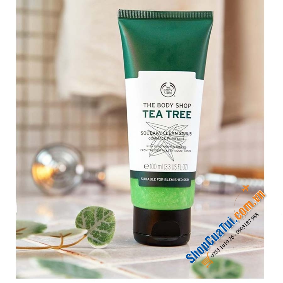 Tẩy da chết - Tẩy Tế Bào Chết Chiết Xuất Tràm The Body Shop Tea Tree Squeaky-Clean Scrub 100ml.