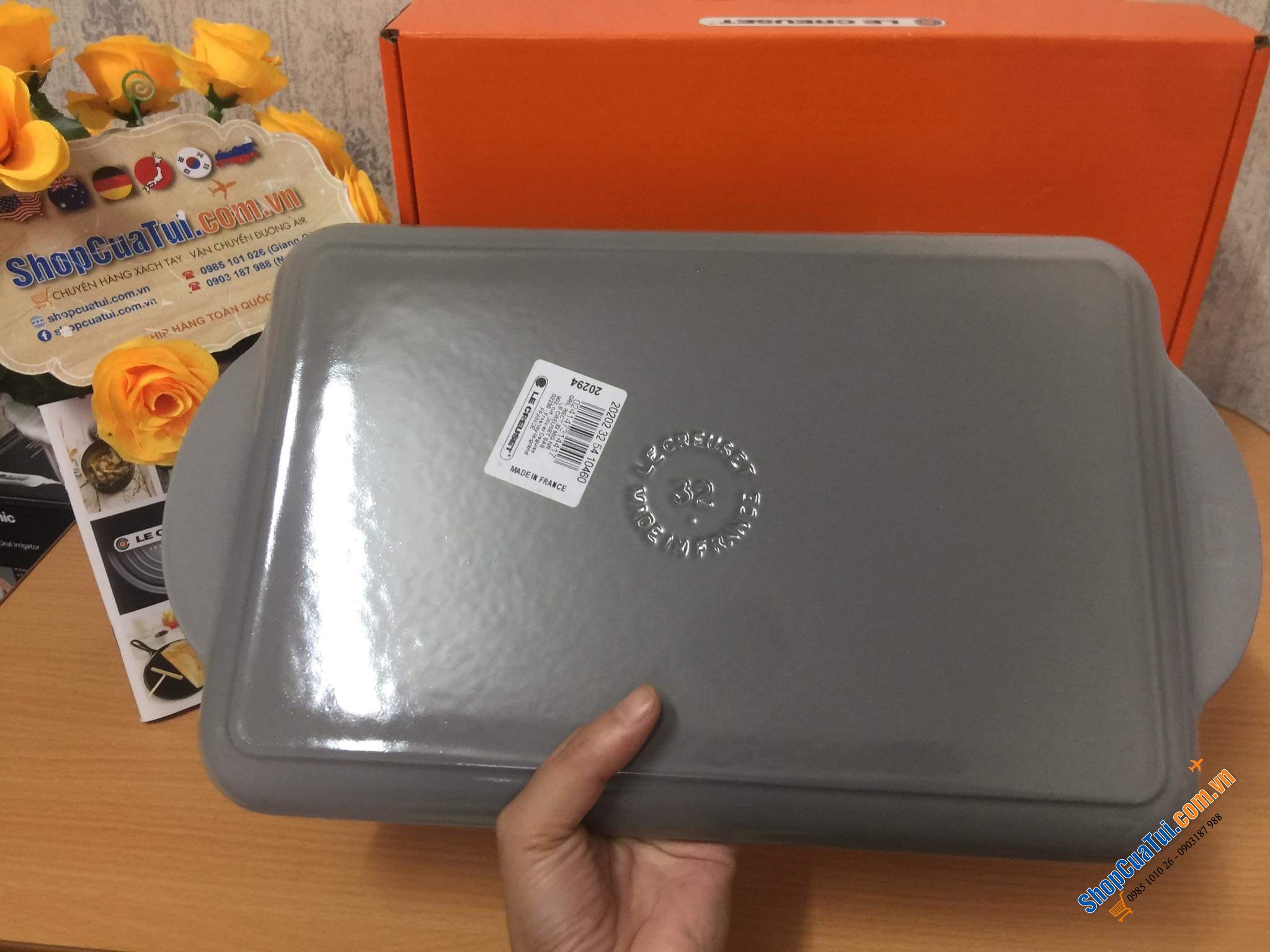 CHẢO - KHAY NƯỚNG LE CREUSET 32x22 cm - MÀU XÁM.