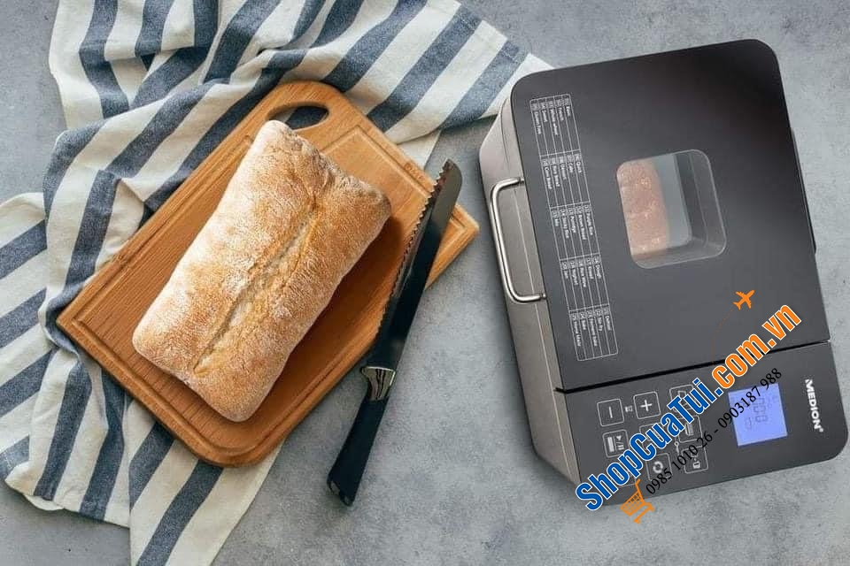 Máy làm bánh mì Medion® MD 10241, 25 chương trình, 600 W, 25 chương trình, vỏ bằng thép không gỉ