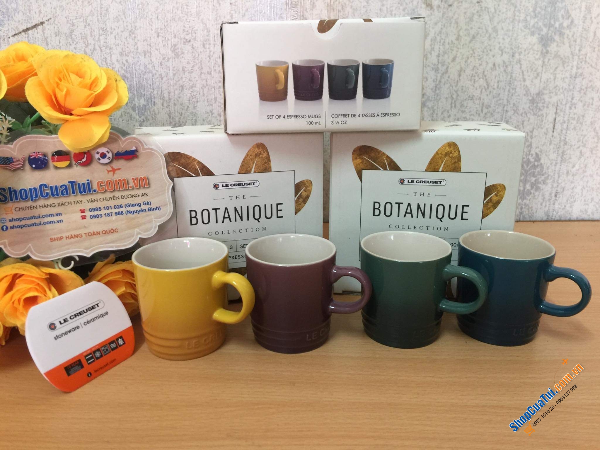 SET 4 CỐC LE CREUSET 100 ML KÈM HỘP BOTANIQUE
