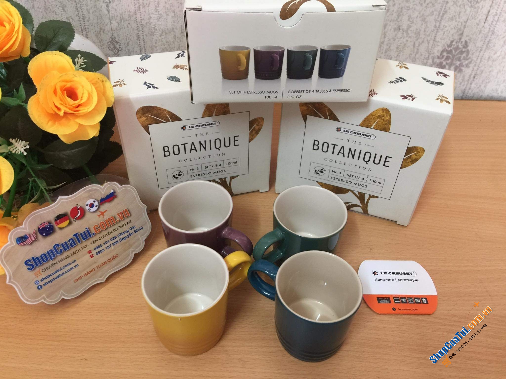 SET 4 CỐC LE CREUSET 100 ML KÈM HỘP BOTANIQUE