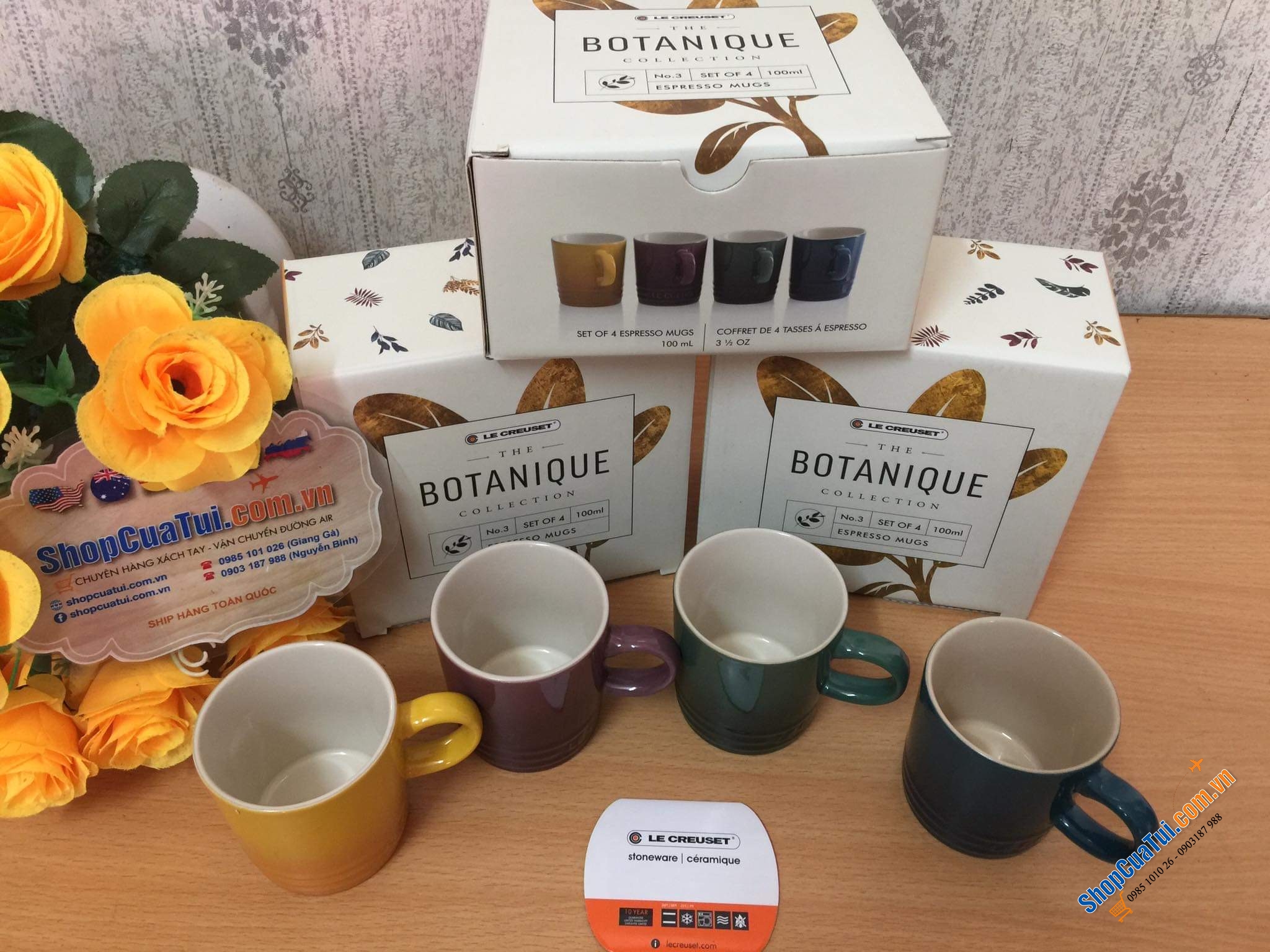 SET 4 CỐC LE CREUSET 100 ML KÈM HỘP BOTANIQUE
