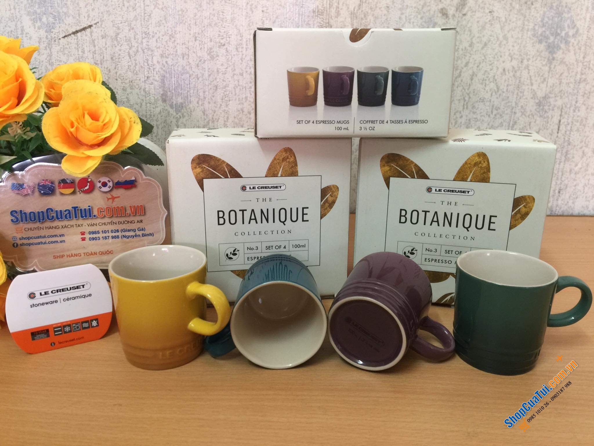 SET 4 CỐC LE CREUSET 100 ML KÈM HỘP BOTANIQUE