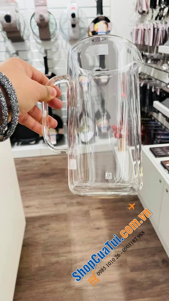 BÌNH THUỶ TINH CÁCH NHIỆT 2 LỚP ZWILLING SORRENTO PLUS 0,8 LIT. - bình thuỷ tinh 2 thành