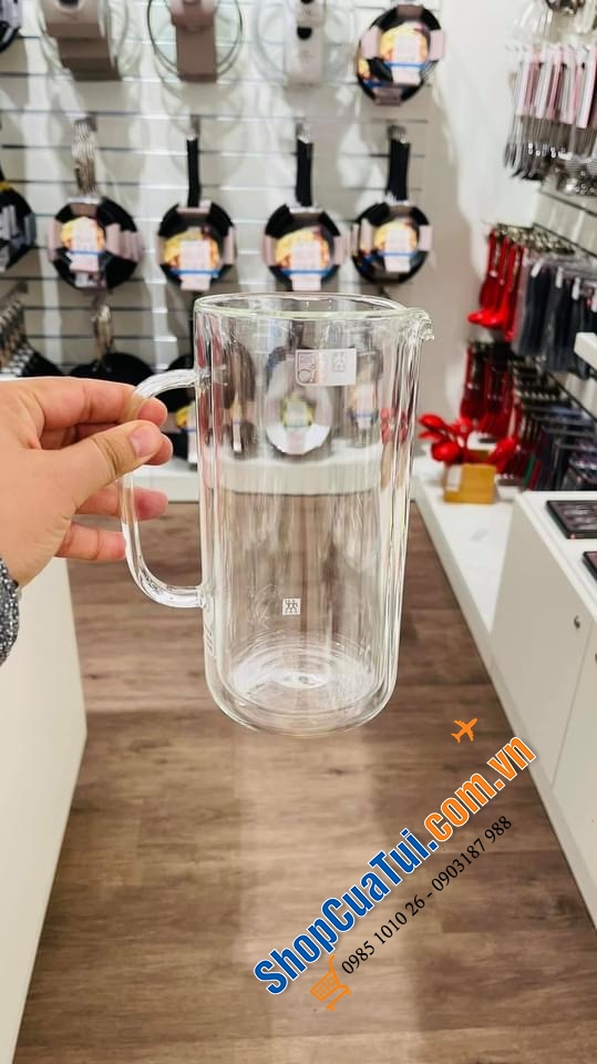 BÌNH THUỶ TINH CÁCH NHIỆT 2 LỚP ZWILLING SORRENTO PLUS 0,8 LIT. - bình thuỷ tinh 2 thành