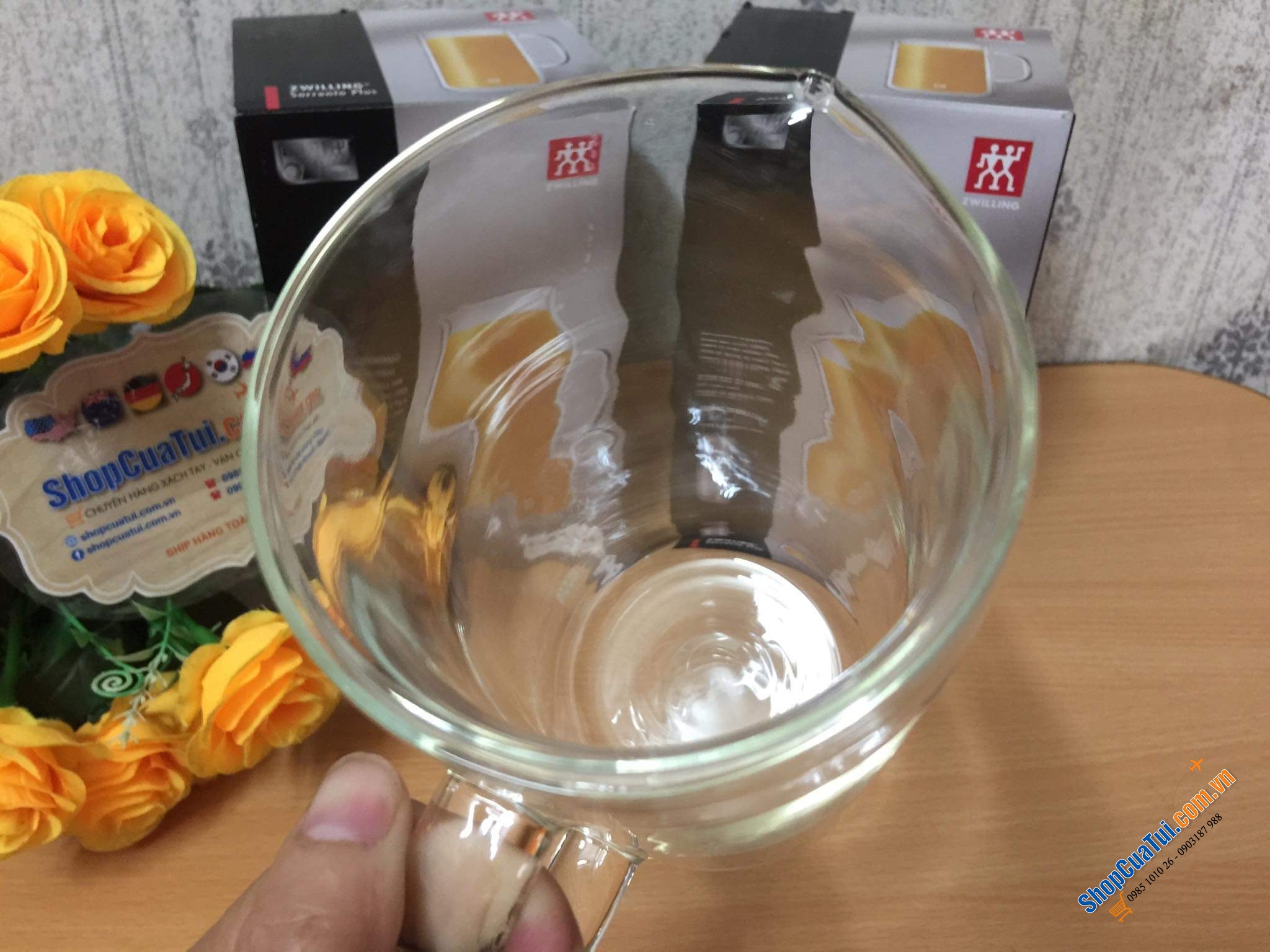 BÌNH THUỶ TINH CÁCH NHIỆT 2 LỚP ZWILLING SORRENTO PLUS 0,8 LIT. - bình thuỷ tinh 2 thành