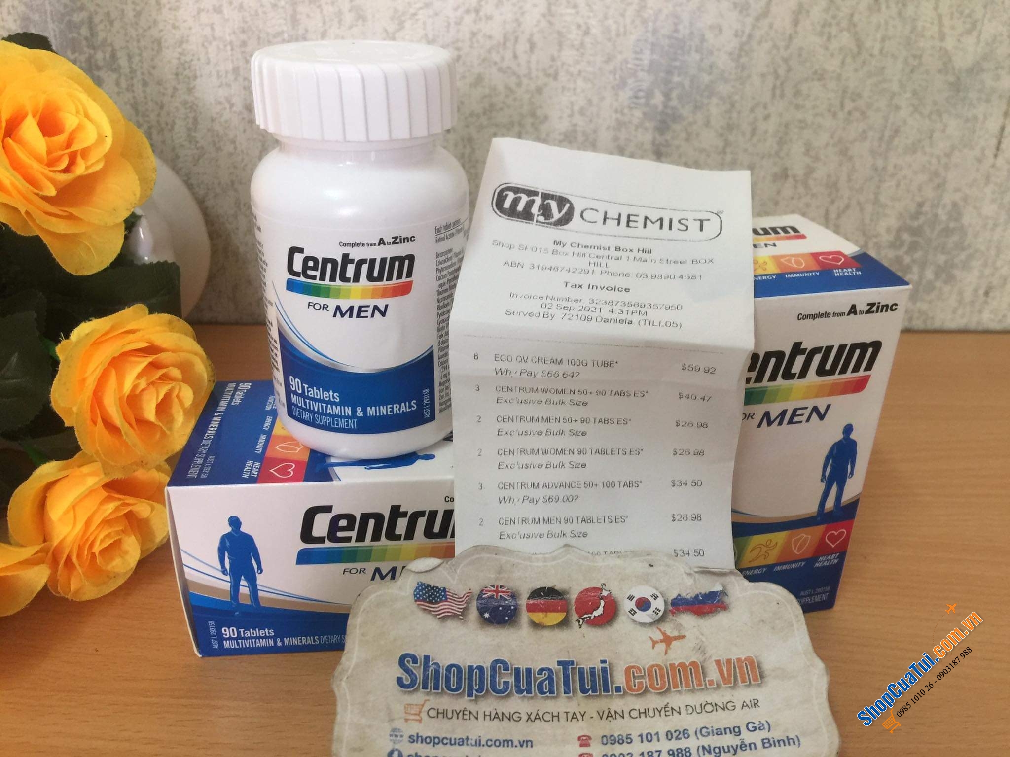 Vitamin tổng hợp cho nam giới dưới 50 tuổi - Centrum For Men lọ 90 viên - Centrum For Men 90 Tablets Exclusive Size