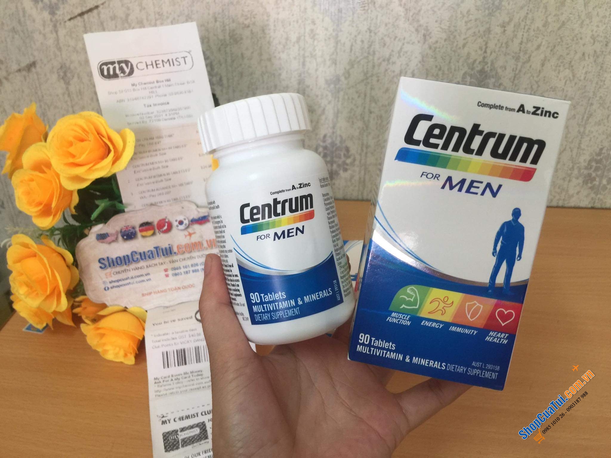 Vitamin tổng hợp cho nam giới dưới 50 tuổi - Centrum For Men lọ 90 viên - Centrum For Men 90 Tablets Exclusive Size