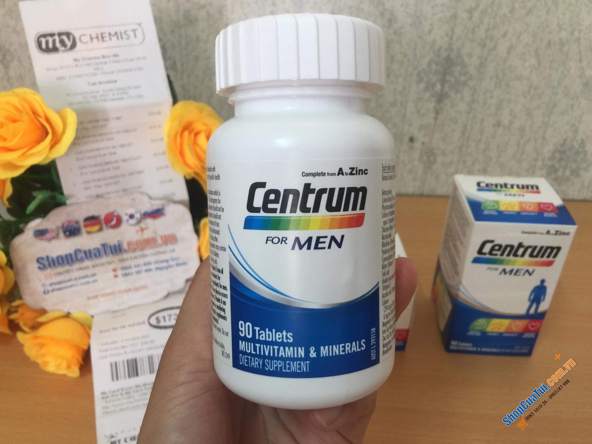 Vitamin tổng hợp cho nam giới dưới 50 tuổi - Centrum For Men lọ 90 viên - Centrum For Men 90 Tablets Exclusive Size