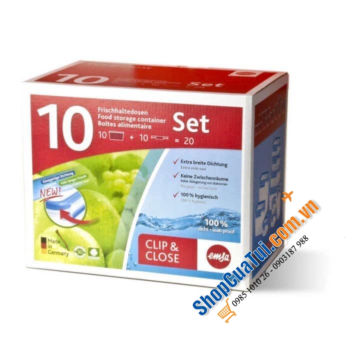 Set Hộp đựng thực phẩm Emsa 10 món.