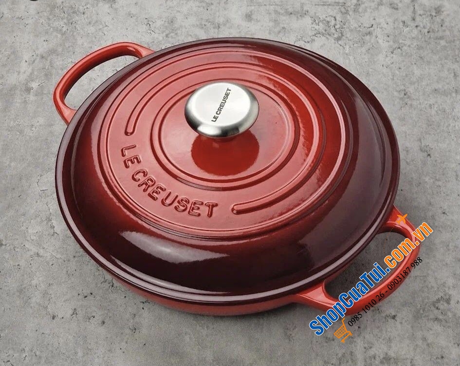 NỒI CHẢO LE CREUSET Gourmet Profitopf Evo 26cm -  2,2 lit. MÀU CAM - MÀU ĐỎ - MÀU TRẮNG NGÀ MERINGUE.