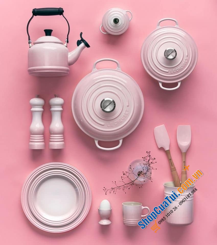 Ấm Đun Nước Le Creuset DEMI SHELL PINK 1,1lit. Màu hồng
