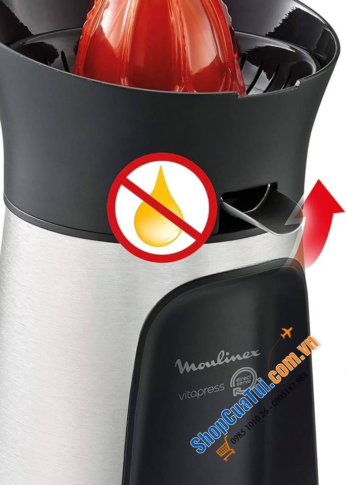 Máy vắt cam Moulinex VITAPRESS PC603D - Với 3 lõi ép phù hợp cho tất cả các loại trái cây có múi, nước ép đổ trực tiếp vào li. Công suất 100w