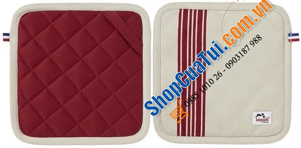 SET 2 MIẾNG BẮC NỒI STAUB - MIẾNG LÓT NỒI ĐÔI STAUB CHẤT LIỆU VẢI - màu đỏ