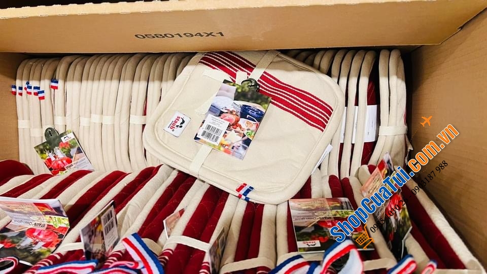 SET 2 MIẾNG BẮC NỒI STAUB - MIẾNG LÓT NỒI ĐÔI STAUB CHẤT LIỆU VẢI - màu đỏ