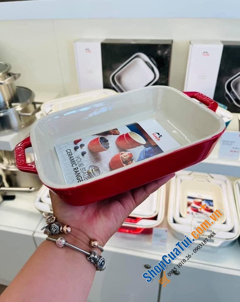 SET 2 KHAY GỐM CHỮ NHẬT BỎ LÒ STAUB.