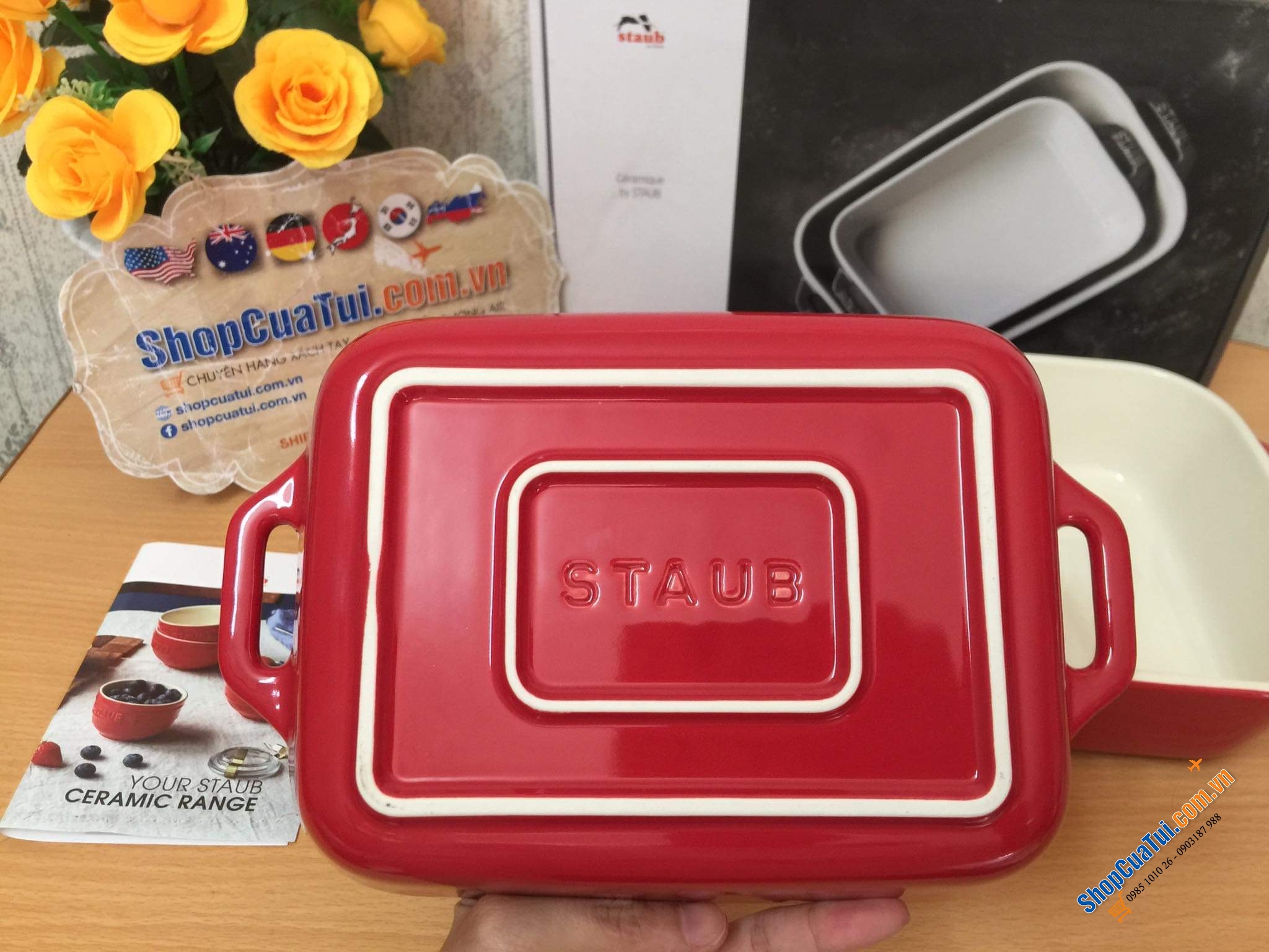 SET 2 KHAY GỐM CHỮ NHẬT BỎ LÒ STAUB.