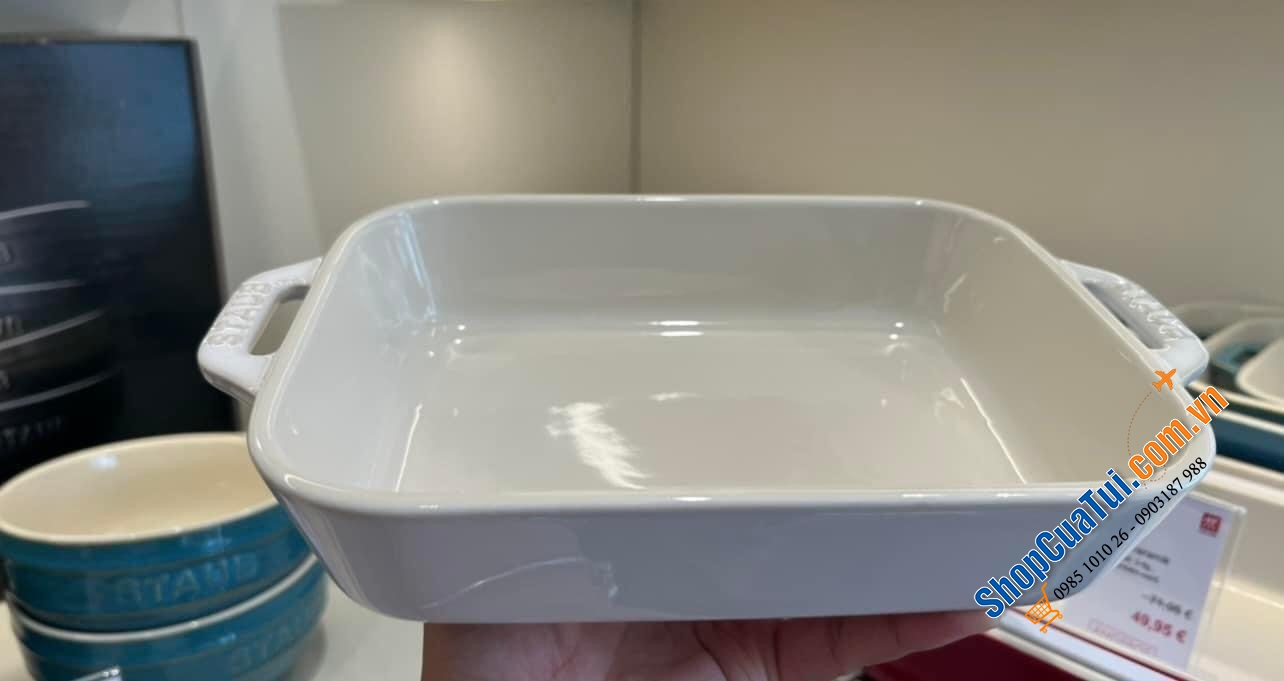 SET 2 KHAY GỐM CHỮ NHẬT BỎ LÒ STAUB.