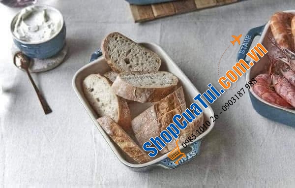 SET 2 KHAY GỐM CHỮ NHẬT BỎ LÒ STAUB.