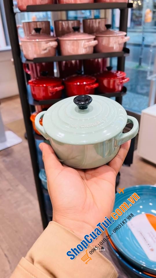 SET 3 NỒI GỐM MINI LE CREUSET NHŨ METALLICS 10 cm.