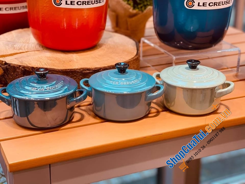 SET 3 NỒI GỐM MINI LE CREUSET NHŨ METALLICS 10 cm.