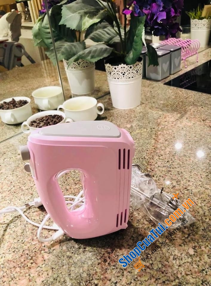 Máy đánh trứng Bosch MFQ2210 màu hồng kitty đáng yêu.