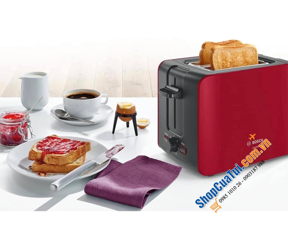 MÁY NƯỚNG BÁNH MỲ BOSCH COMFORTLINE MÀU ĐỎ SIÊU ĐẸP.