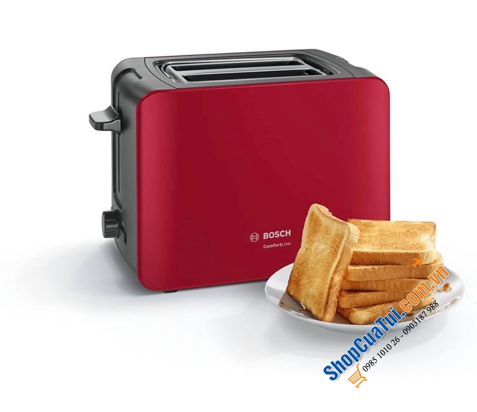 MÁY NƯỚNG BÁNH MỲ BOSCH COMFORTLINE MÀU ĐỎ SIÊU ĐẸP.