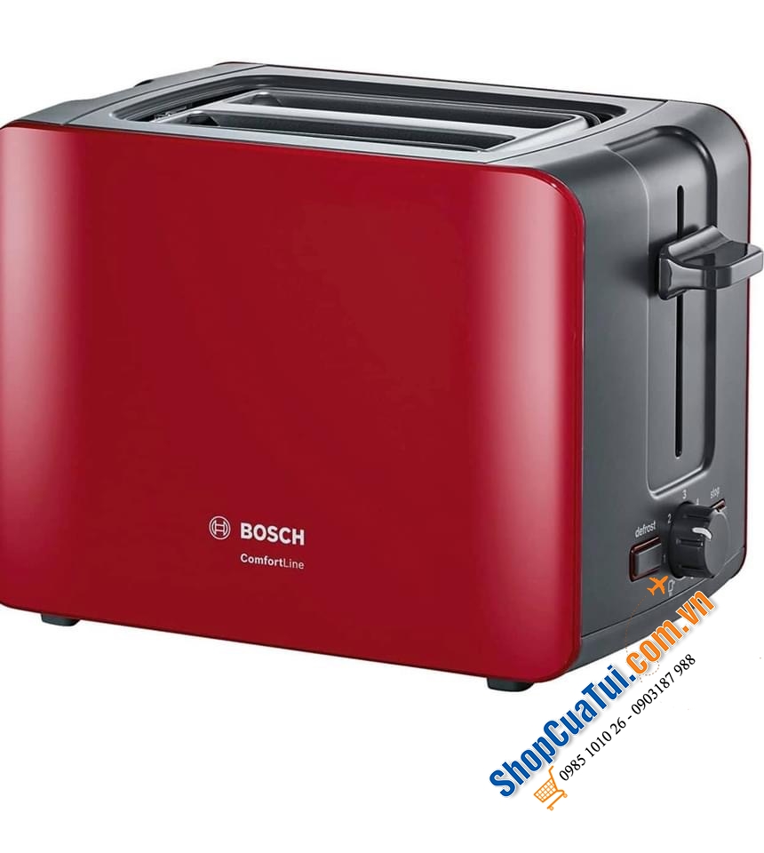 MÁY NƯỚNG BÁNH MỲ BOSCH COMFORTLINE MÀU ĐỎ SIÊU ĐẸP.