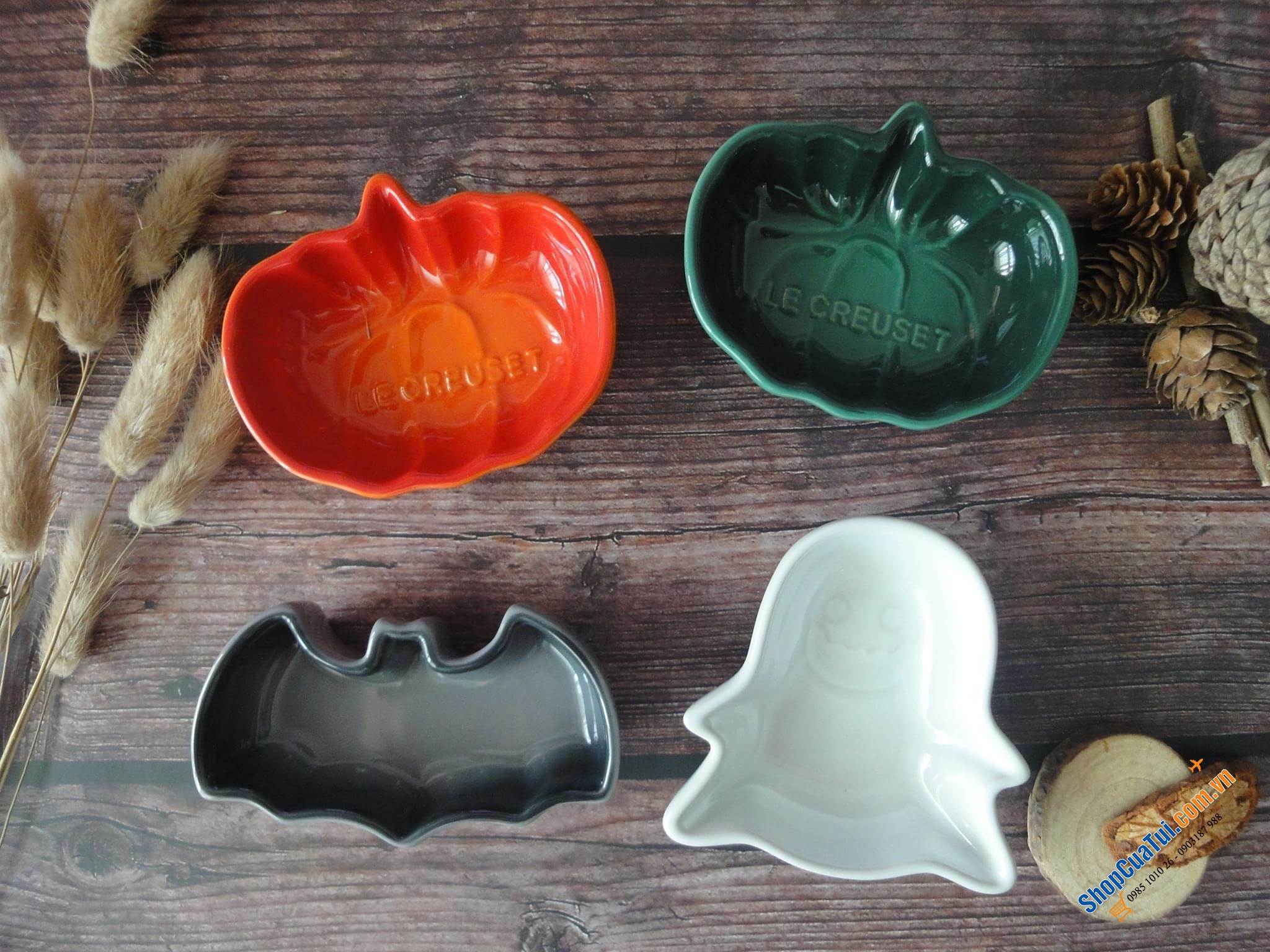 Bí ngô - SET 4 ĐĨA NHỎ HOẠ TIẾT HALLOWEEN LE CREUSET.