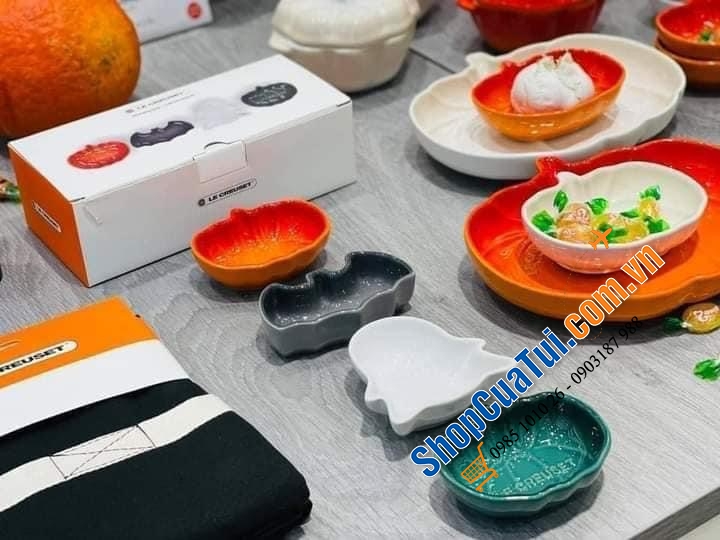 Bí ngô - SET 4 ĐĨA NHỎ HOẠ TIẾT HALLOWEEN LE CREUSET.