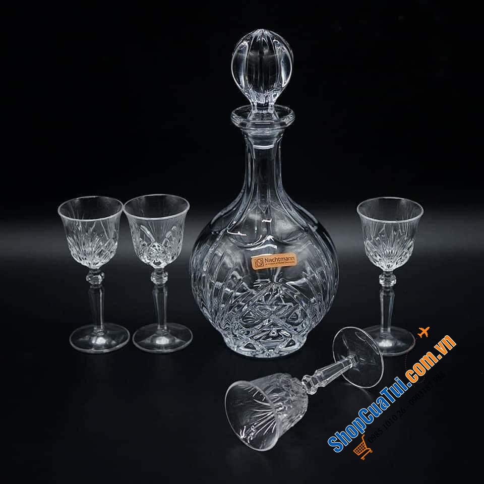 SET 1 BÌNH 4 LY RƯỢU NACHTMANN PALAIS SANG TRỌNG CỔ ĐIỂN (750ml - 54ml)