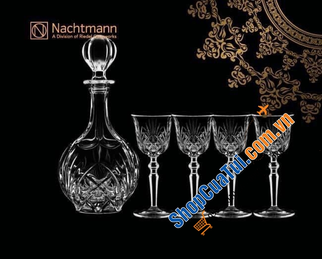 SET 1 BÌNH 4 LY RƯỢU NACHTMANN PALAIS SANG TRỌNG CỔ ĐIỂN (750ml - 54ml)