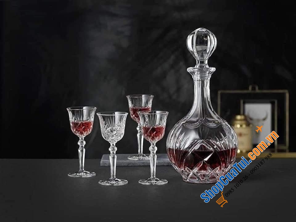 SET 1 BÌNH 4 LY RƯỢU NACHTMANN PALAIS SANG TRỌNG CỔ ĐIỂN (750ml - 54ml)