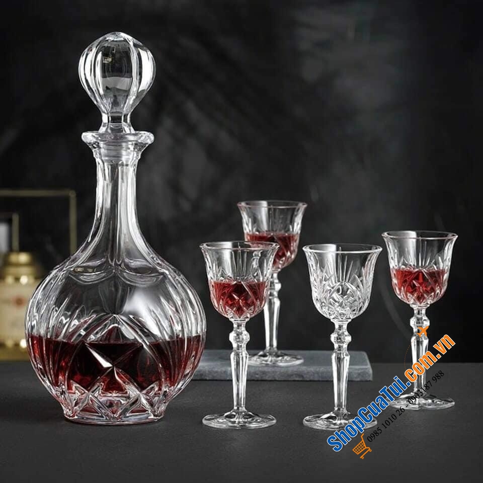 SET 1 BÌNH 4 LY RƯỢU NACHTMANN PALAIS SANG TRỌNG CỔ ĐIỂN (750ml - 54ml)