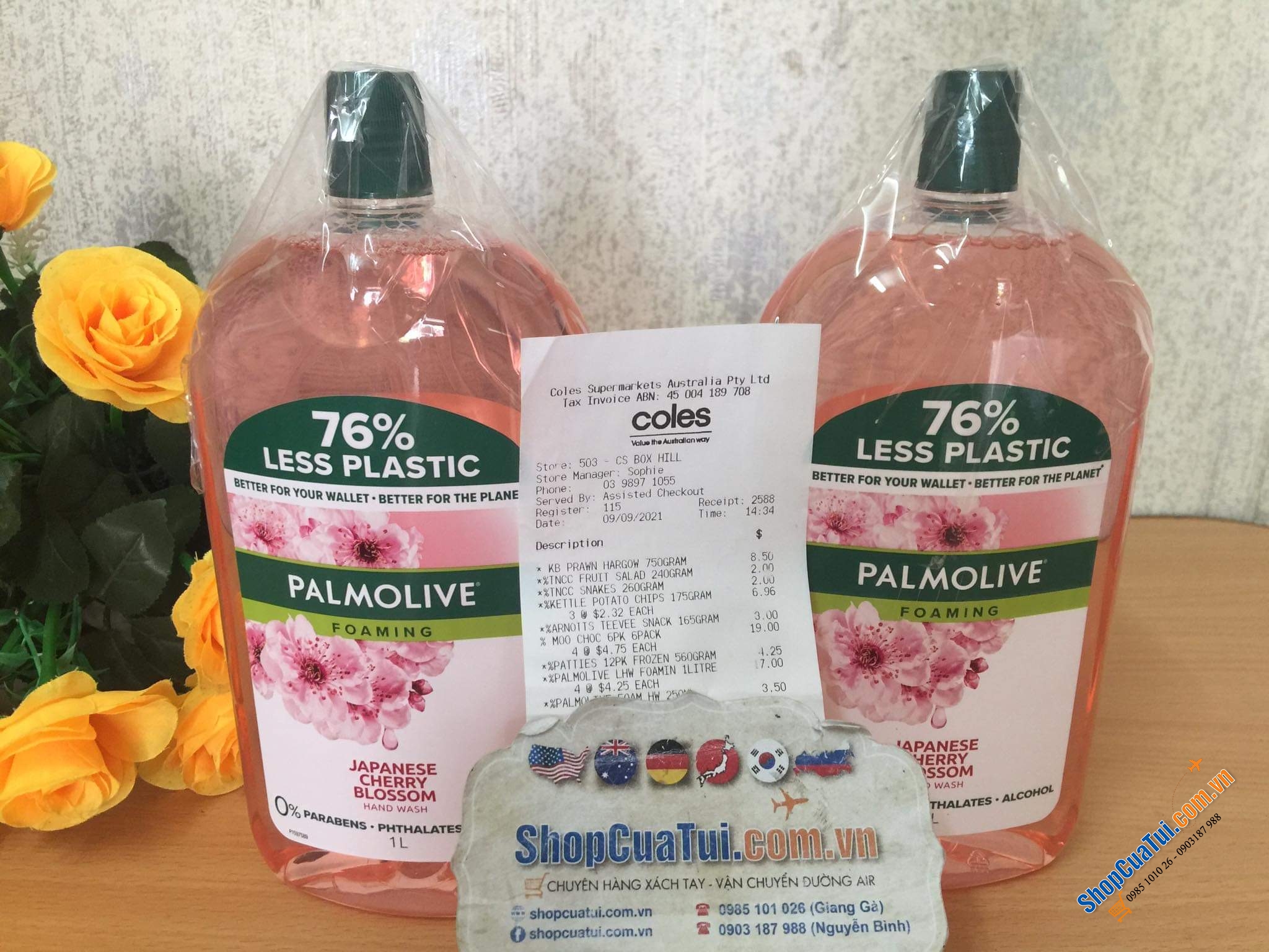 Nước rửa tay Palmolive tạo bọt hương Hoa anh đào Nhật Bản loại bỏ vi trùng - Palmolive Foaming Nourishing Hand Wash Cherry Blossom Pump chai 1 Lít