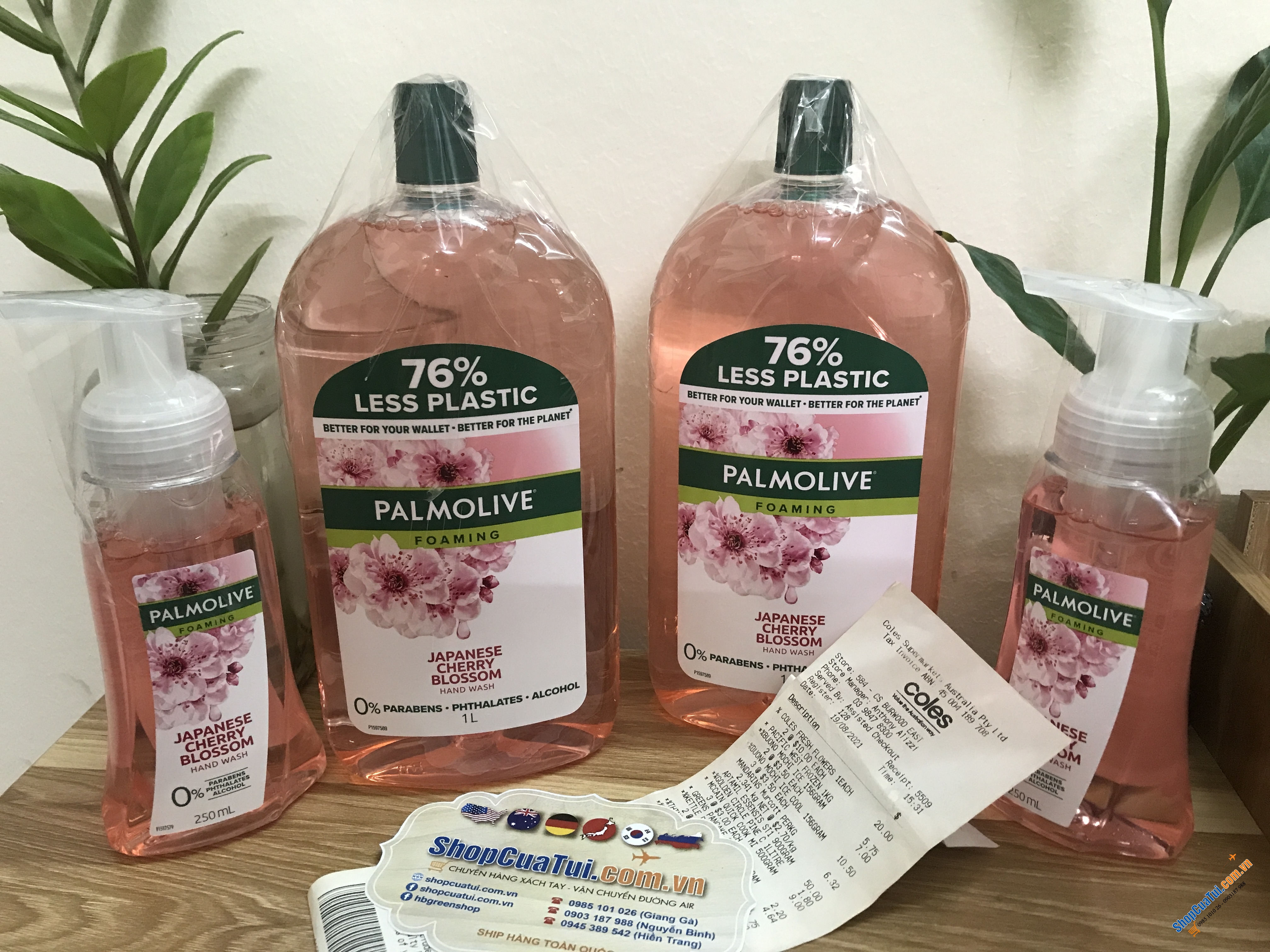 Nước rửa tay Palmolive tạo bọt hương Hoa anh đào Nhật Bản loại bỏ vi trùng - Palmolive Foaming Nourishing Hand Wash Cherry Blossom Pump chai 1 Lít