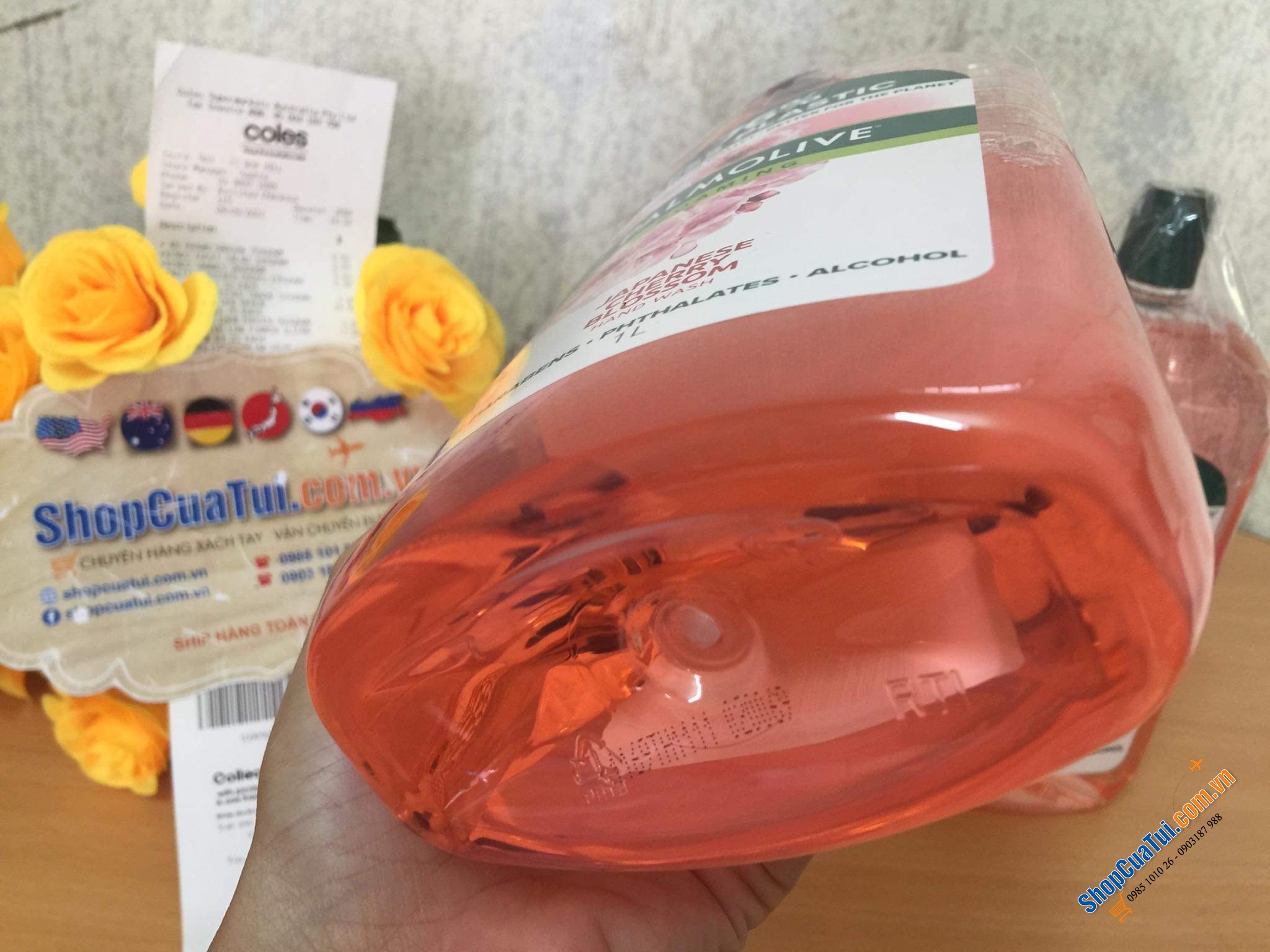 Nước rửa tay Palmolive tạo bọt hương Hoa anh đào Nhật Bản loại bỏ vi trùng - Palmolive Foaming Nourishing Hand Wash Cherry Blossom Pump chai 1 Lít