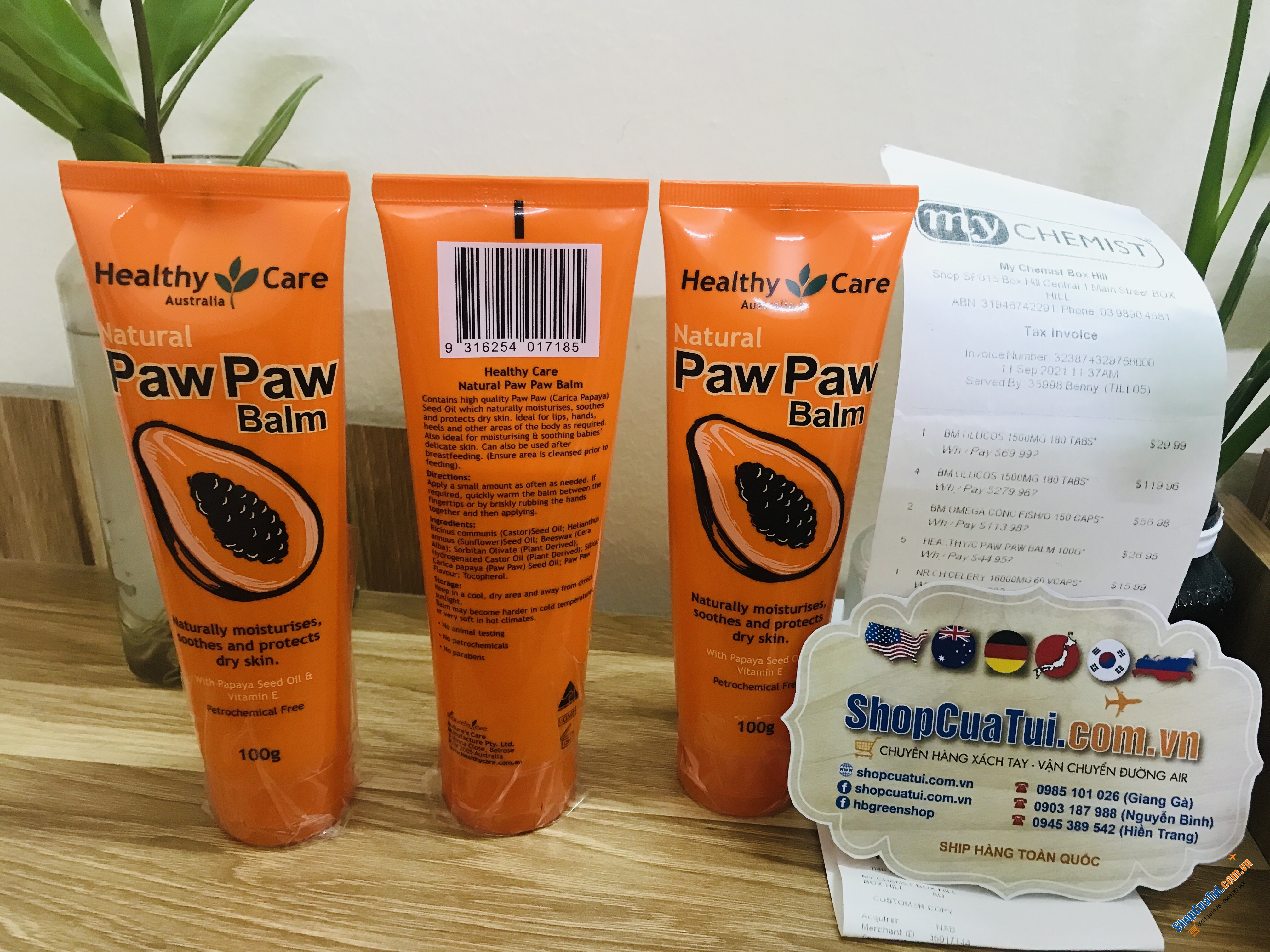 Kem dưỡng da khô, kem đu đủ đa năng Healthy Care Paw Paw Balm 100g - làm dịu và bảo vệ da khô một cách tự nhiên, cho môi, tay, gót chân và các vùng, dùng được cho trẻ sơ sinh